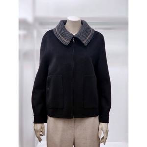 [프렐린]RJK254011 이중 니트 카라넥 모직 자켓
