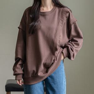 나야홍 / 빅사이즈 510 사선셔링라운드맨투맨 DGOV483