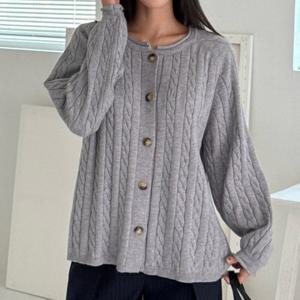 나야홍 / 빅사이즈 510 꽈배기짜임돌돌가디건 DLTV487