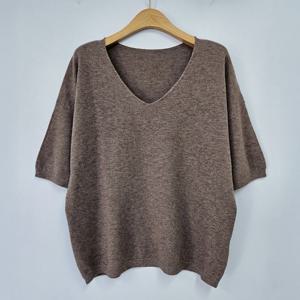 나야홍 / 빅사이즈 510 울브이넥반팔니트티 DAPT264