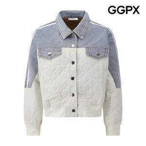GGPX  데님 배색 1온스 퀼팅 웰론 점퍼 (GPAJP019F)