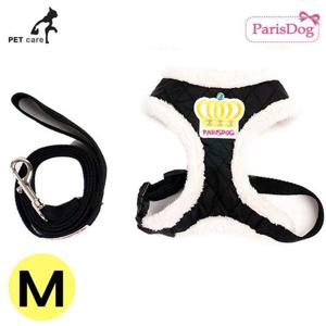 개줄 패리스독 크라운 패딩 하네스 (블랙) (M) 애견용품