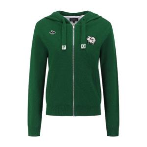 M 파리게이츠골프자켓 NQC 521D4SD674_GN 여성 울캐시 로고 패치 후드 집업 가디건