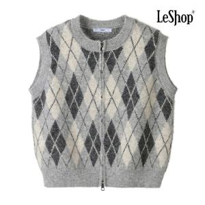 르샵  아가일 짜임 지퍼 니트 베스트 (BPAVT021A)