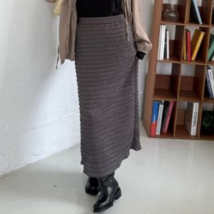 나야홍 / 빅사이즈 510 잔주름밴딩롱스커트 DLTV505