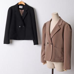 나야홍 / 빅사이즈 510 심플투버튼퍼프숏자켓 DLTF480