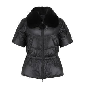 여성 퍼 탈팍 카라 구스다운 반팔 점퍼521E4JP303BK