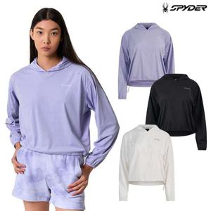 [스파이더] 여성 세미 크롭 후드 티셔츠 SPJPCNHD351W