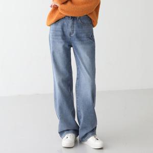 [피핀] 710971 OOTD 무드 워싱 웜포켓 세미 와이드 데님
