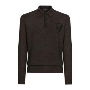 돌체앤가바나 로고 자수 캐시미어 폴로 셔츠 GXZ25ZJAWXR