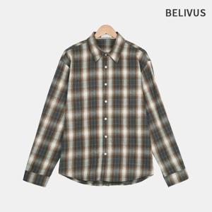 빌리버스 남자 소프트 코튼 페이드 체크 셔츠 남방 레이어드 BRAT133