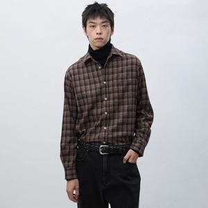 MAN 레귤러핏 플란넬 체크 셔츠 [BROWN] / SBE4M03009