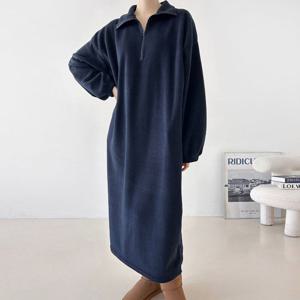 나야홍 / 아이우먼 반집업후리스롱원피스 ARV662M511 빅사이즈