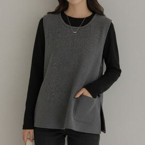 나야홍 / 아이우먼 포켓무지라운드조끼 SMV643M511 빅사이즈