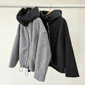 나야홍 / 빅사이즈아우터 T249L510 투웨이후드스트링점퍼 IR