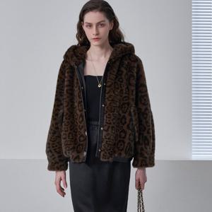 [르니앤맥코이(여성)]레오파드 후드 페이크 퍼자켓 MM12JK300HJY