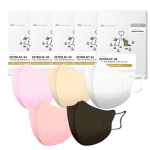 키리아 아바 새부리형 KF94 마스크 컬러5종 단품 200매(중형,대형)