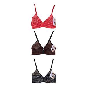 땡땡이 도트 무늬 패턴 홑겹 망사 노와이어 브라 B컵