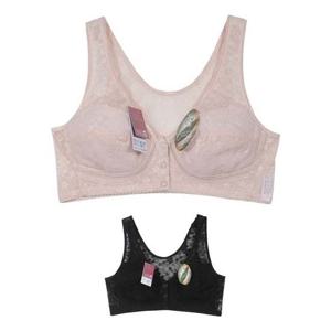 풀컵 플라워 망사소재 앞버튼 노몰드 B컵 브라