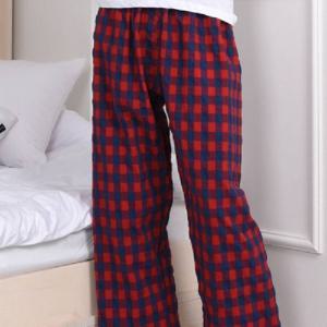9부 여자 잠옷바지 체크반바지 수면바지 파자마바지