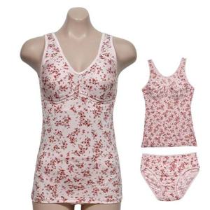 편안한 착용감 플로럴 여성 인견 브라런닝 팬티 세트