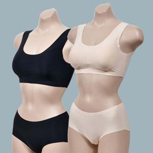 노와이어 A컵 B컵 공용 스포츠형 누디 브라팬티세트