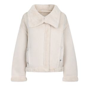 샵앤) 여성 하이넥 버클 양털안감 스웨이드 방한 무스탕 자켓 EGG-WJP-20946-아이보리