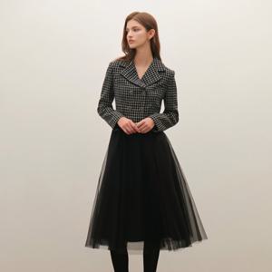 [샤틴]더블 체크 자켓 매쉬스커트 원피스/S254M602