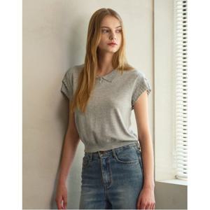 [GGPX]레이스 레이어드 카라 반팔 니트 (GPBKT021D)