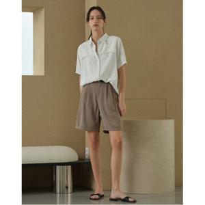 [보니스팍스]더블 핀턱 버튼 숏 팬츠 (XP2TA013L0)