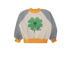 BOBO CHOSES LUCKY CLOVER RANGLAN SWEATSHIRT B225AC041 HEATHERGREY