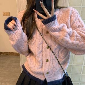 HOTBBA / 러블리 꽈배기 니트 스웨터 가디건 JSD_1004940