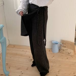 나야홍 / 아이우먼 랩골지패턴스커트팬츠 MOV758M512 빅사이즈