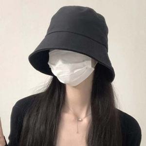 여성 빅사이즈 베이직 블랙 원컬러 벙거지 햇