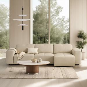 리바트 카모아 4인 가죽 슬라이딩 리클라이너 소파