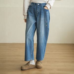 엄마옷 마담4060 내추럴포엠 포켓자수데님팬츠 데일리 여성바지 -ZPN2512017-