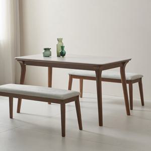 [착불] 더끌림 루나 1400 포세린 세라믹 4인용 식탁+벤치2 IKLN1C