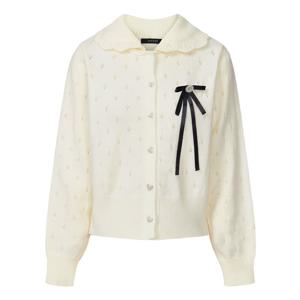 [포커스]카라 배색 브로치 셋 가디건 PBINF5W1KC4851