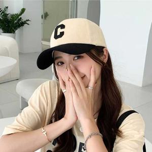 여성 단체모자 베이직 투톤 레터링 볼캡 야구모자 SL