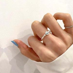 스마일 펄 은색 링 반지 T708