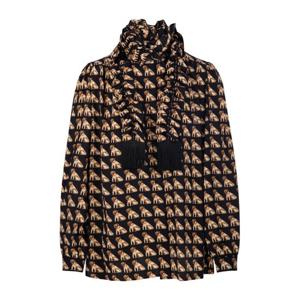 발렌티노 패턴 루즈핏 실크 블라우스 7B3AB7R49G5 K92