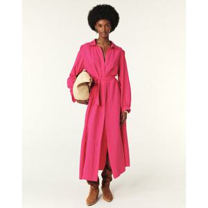 바쉬 24SS 클리어런스 핑크 솔리드 스트랩 셔츠형 롱원피스 SIDR4E021P2