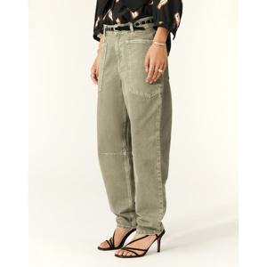 바쉬 24FW 카키 피그먼트 스트레이트핏 데님팬츠 SIPA4F011K2