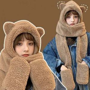 (D00-1041) 오라라 모자목도리 뽀글이 퍼목도리 양털