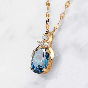 [최저가 도전]골드앤 14K 샤벳 천연 런던블루 토파즈 팬던트 YG