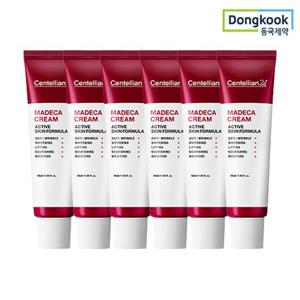 동국제약 센텔리안24 마데카크림 액티브 스킨 포뮬러 50ml 6개 미백 주름 기능성 피부노화 탄력 진정 항산화 콜라겐 흡수 광채 리프팅 기미 더마케어 병풀 TECA 안티에이징