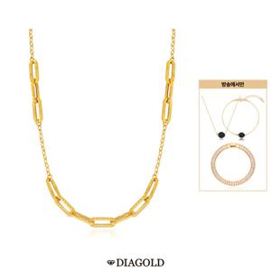 디아골드 24K 순금 루체클립 링크 목걸이+14K 오닉스 목걸이,팔찌세트+테니스팔찌