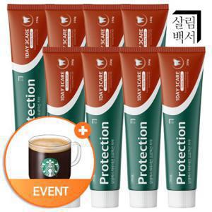 살림백서 하루세번 프로텍션 불소 치약 250g 8개입 대용량