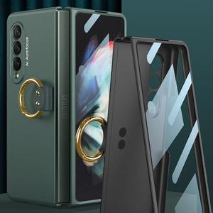 갤럭시 z폴드4 z폴드3 강화유리 고리 링 하드 케이스