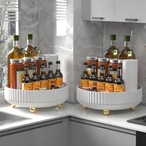 구디푸디 [체험특가] 템바보드 회전트레이 주방 양념통 선반 싱크대 정리대 (소형)